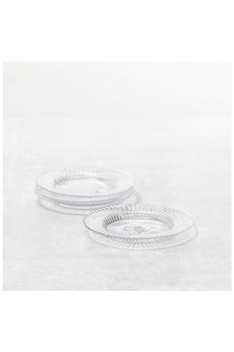 Archie Set of 4 Clear Dessert Plates, Alternate, color, CLEAR