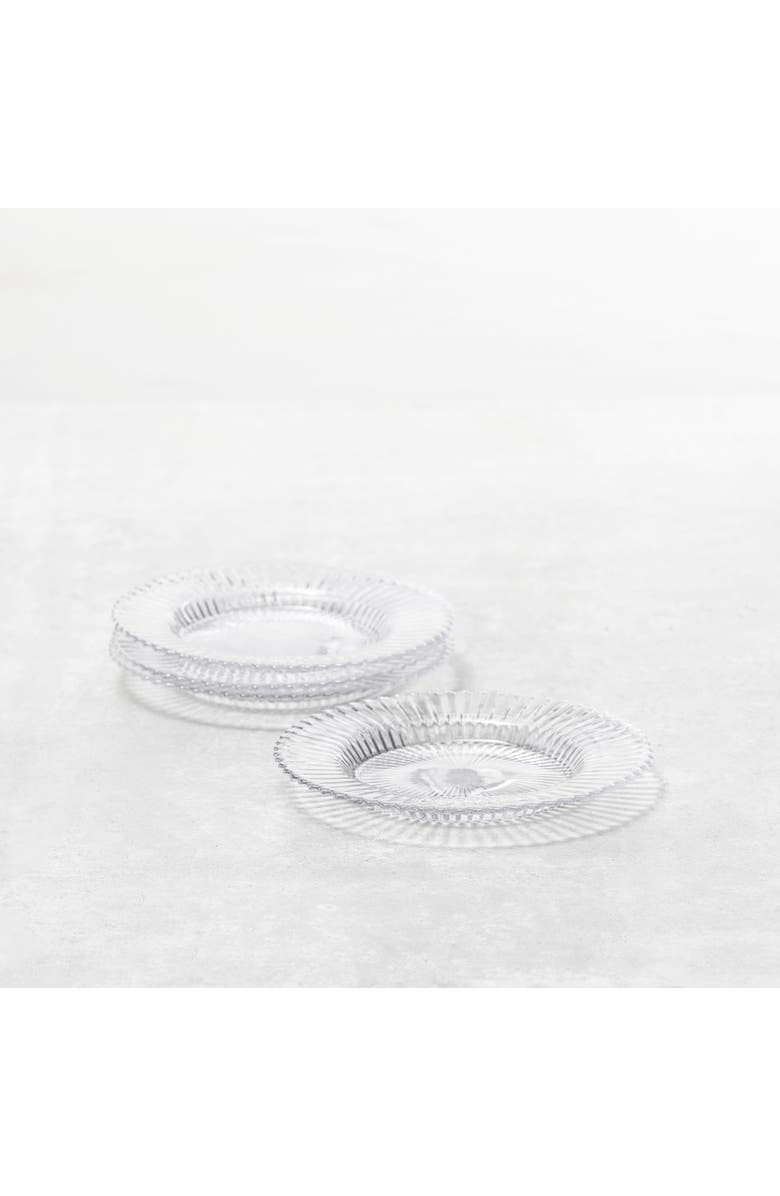 Fortessa Archie Set of 4 Clear Dessert Plates, Alternate, color, Clear