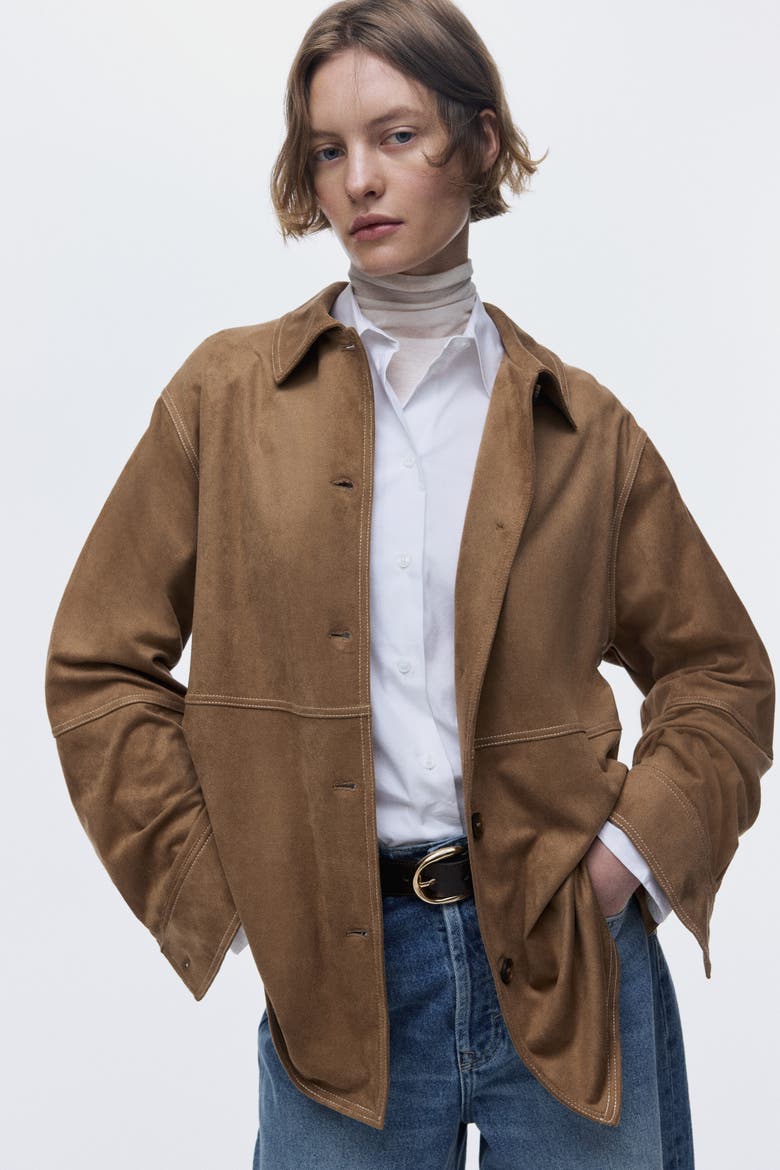 Loose-fit Shirt, Alternate, color, Brown