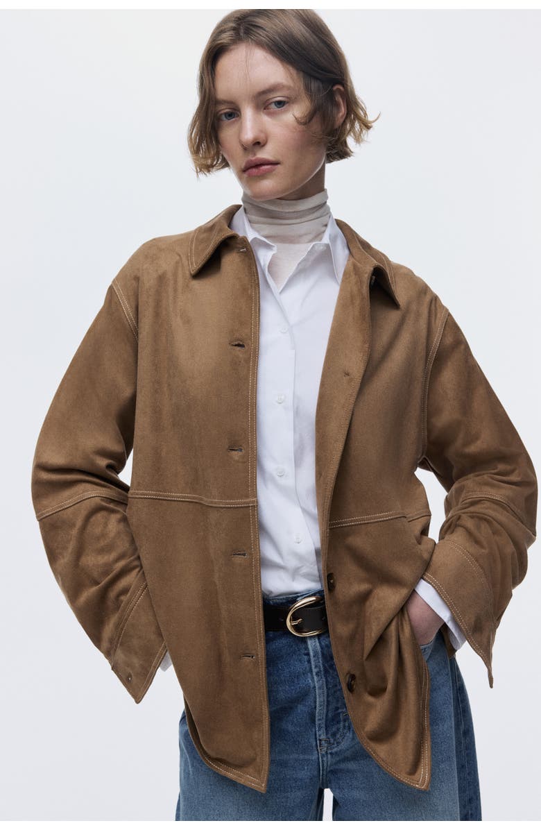 H&M Loose-fit Shirt, Alternate, color, Brown