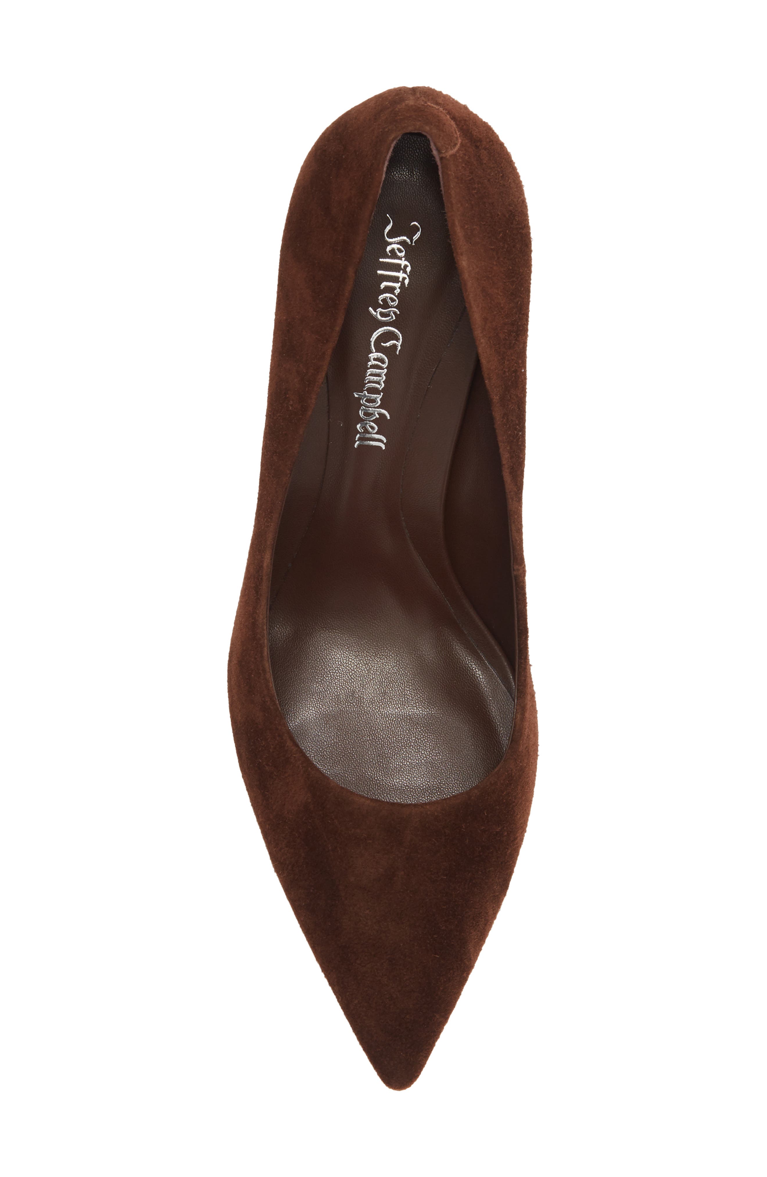 Jeffrey Campbell Nikia Pointed Toe Pump, Alternate, color, Brown Suede