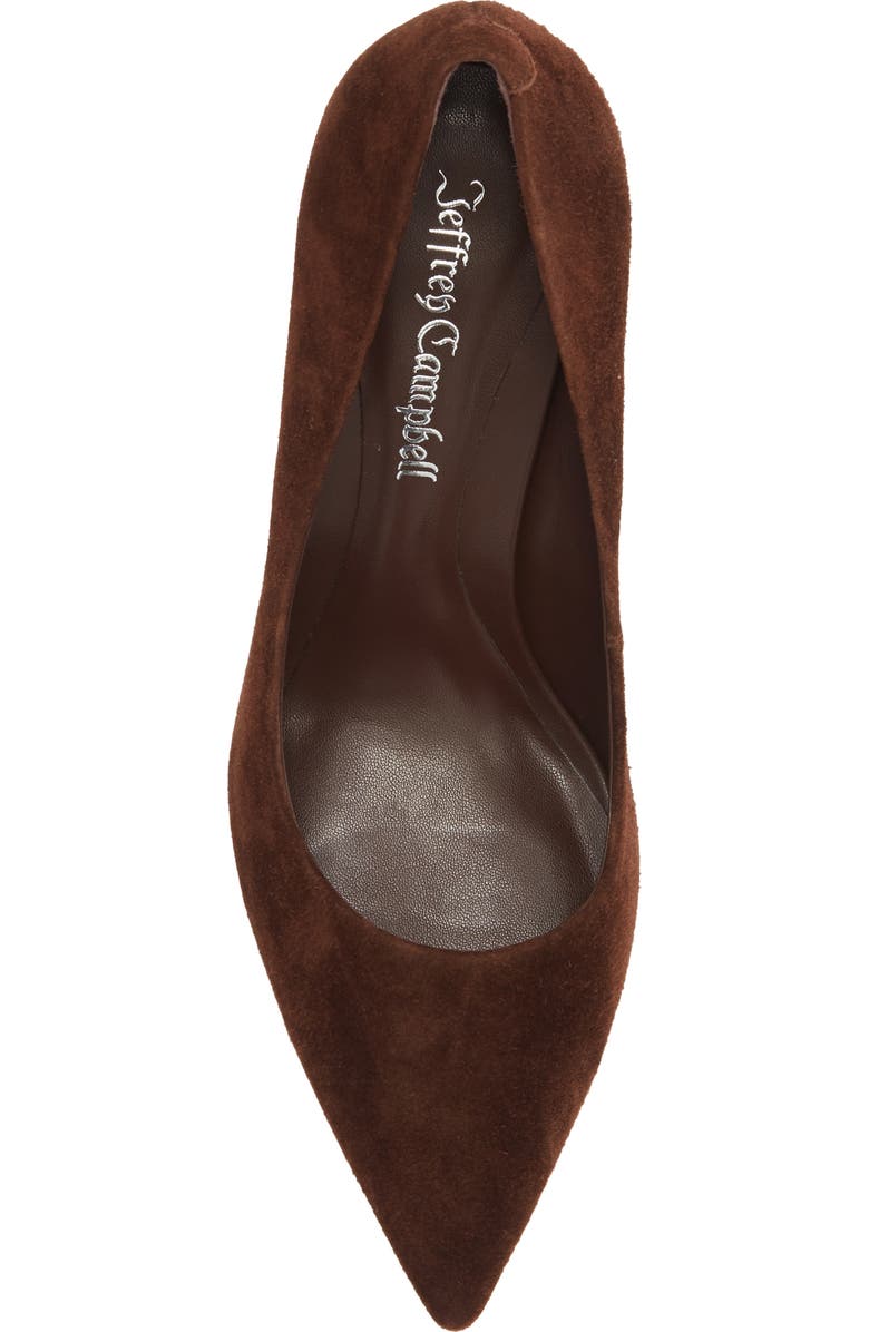Jeffrey Campbell Nikia Pointed Toe Pump, Alternate, color, Brown Suede