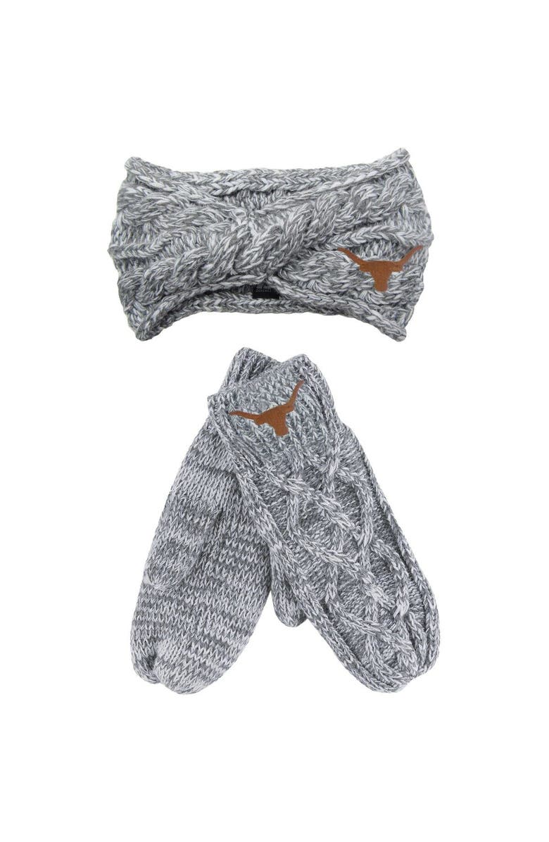 ZOOZATZ Gray Texas Longhorns Headband & Mittens Set, Main, color, 