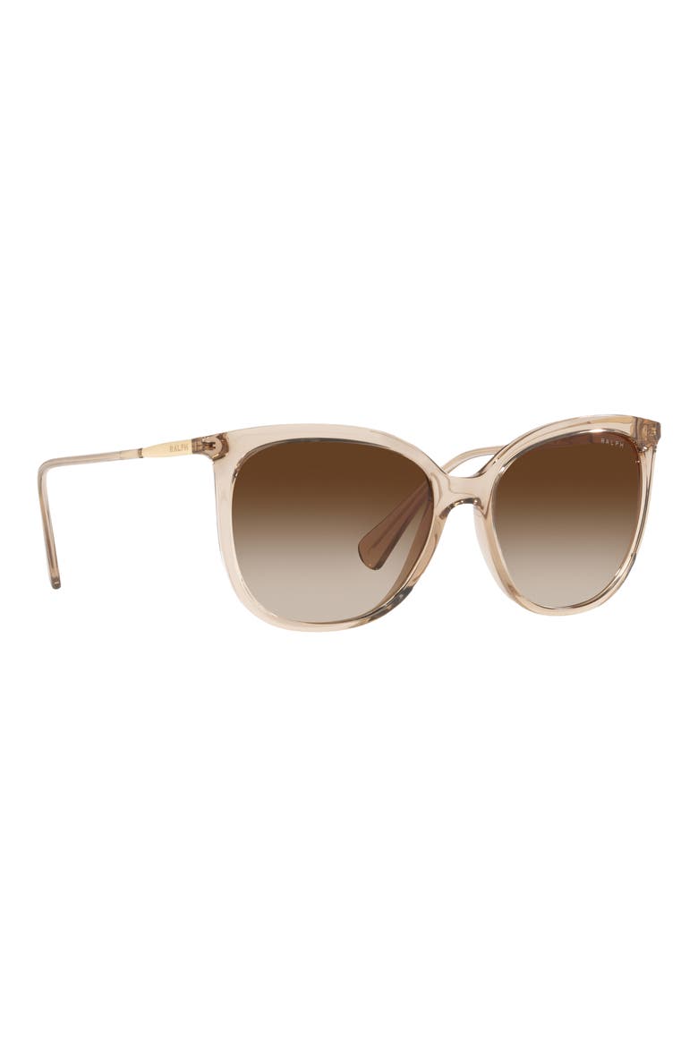 56mm Gradient Butterfly Sunglasses, Alternate, color, TRANSPARENT BROWN / BROWN