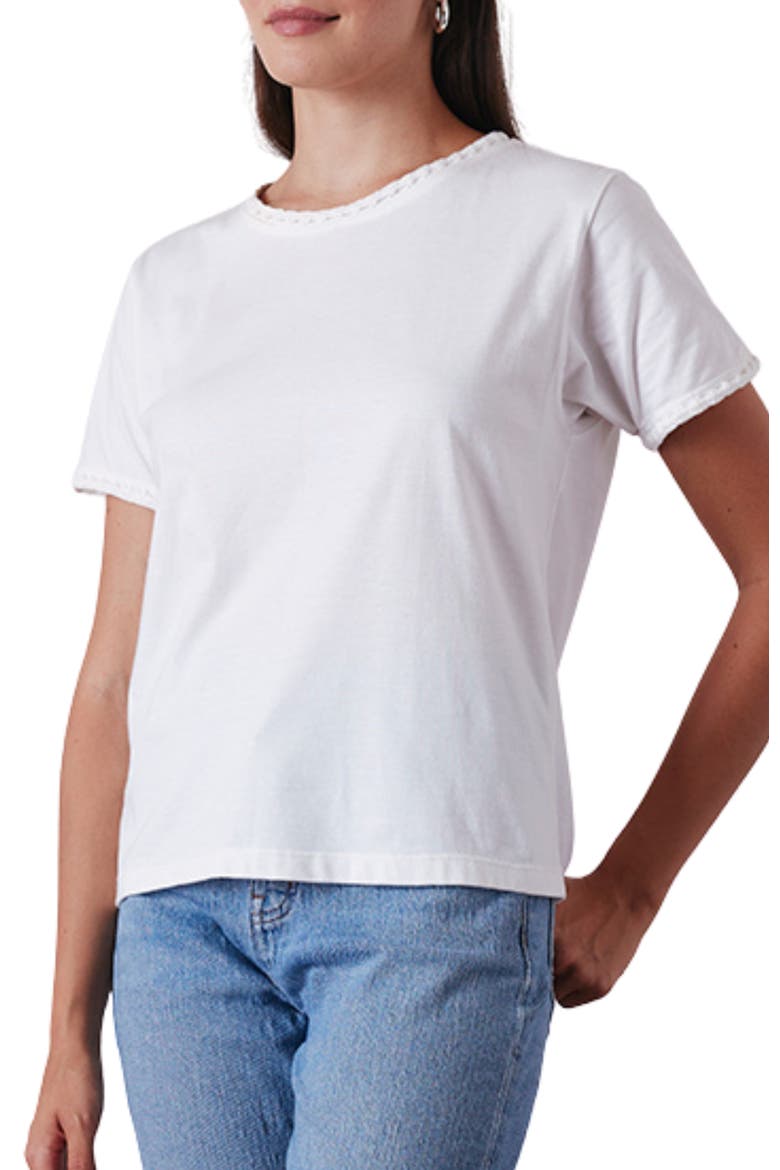 Organic Cotton Crochet Heirloom Tee, Alternate, color, Off White