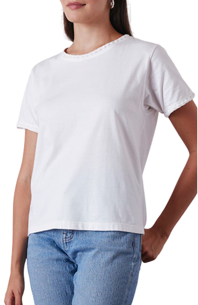 Paneros Clothing Organic Cotton Crochet Heirloom Tee, Alternate, color, Off White
