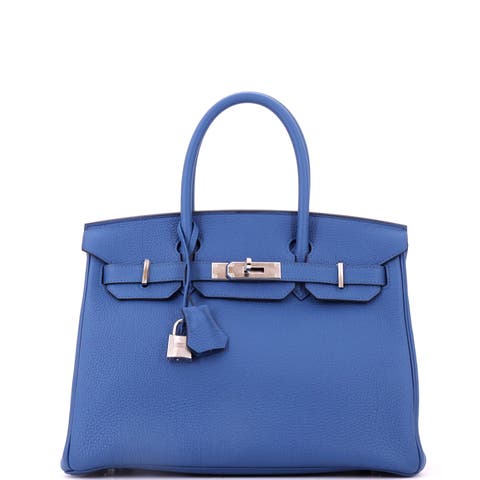 Birkin Handbag Blue Togo with Palladium Hardware 30