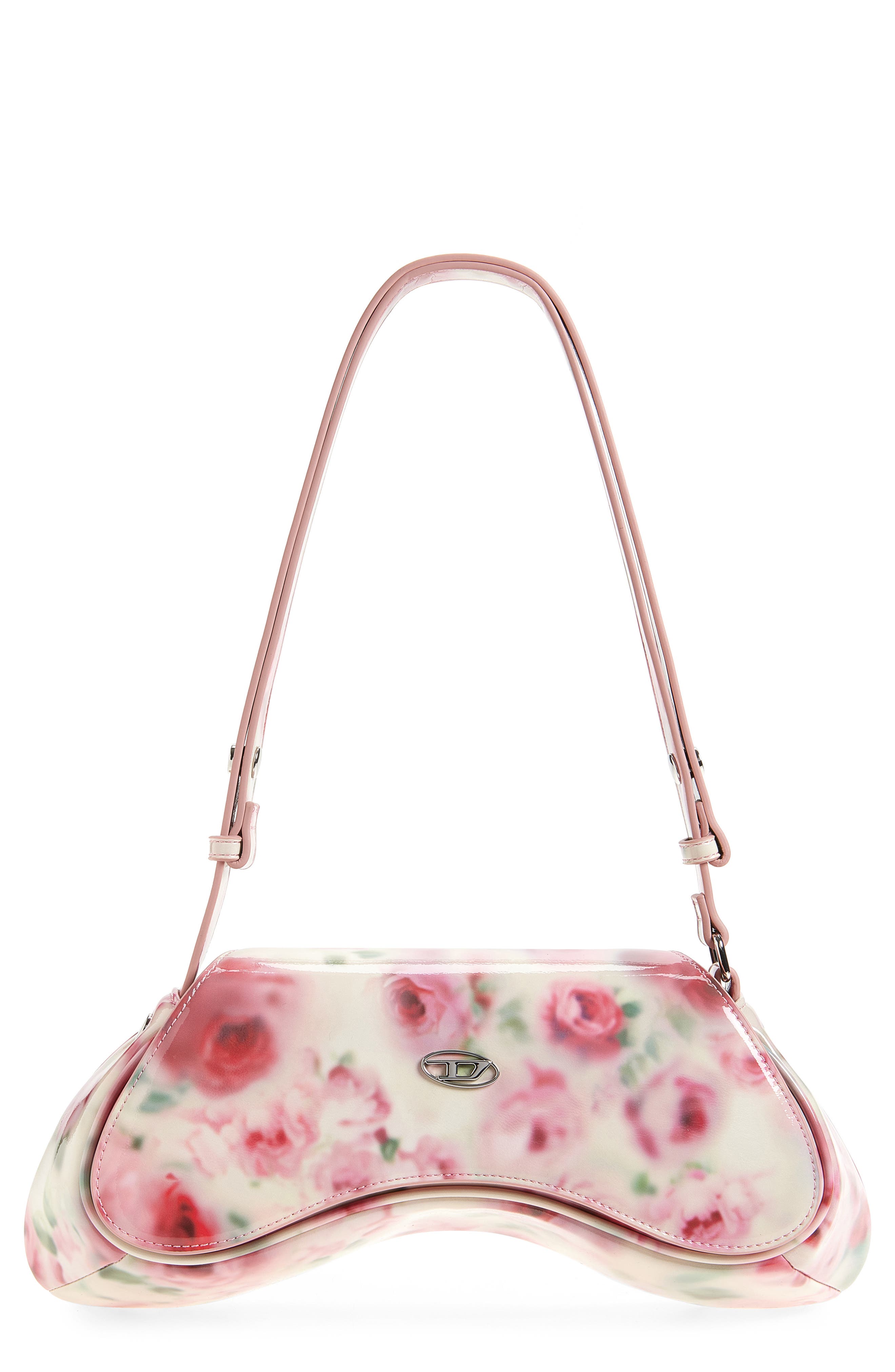 DIESEL<sup>®</sup> Play Faux Leather Shoulder Bag, Main, color, Pink/ White