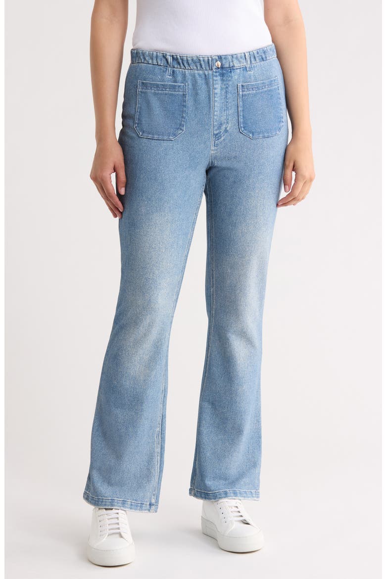 Patch Pocket Flare Jeans, Main, color, INDIGO WASH