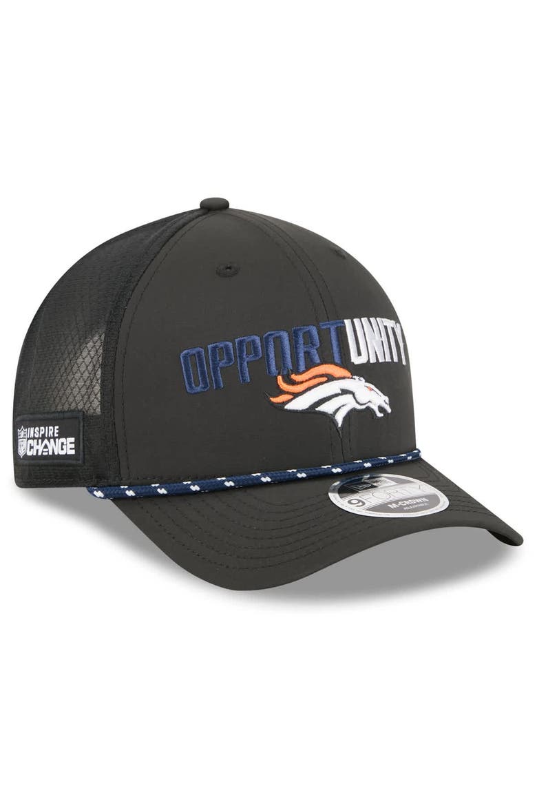 Men's New Era Black Denver Broncos 2025 Inspire Change 9FORTY M-Crown Adjustable Hat, Main, color, Black