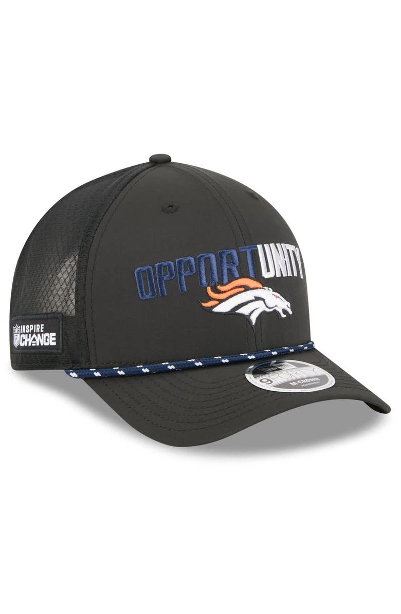 New Era Men's New Era Black Denver Broncos 2025 Inspire Change 9FORTY M-Crown Adjustable Hat, Main, color, Black