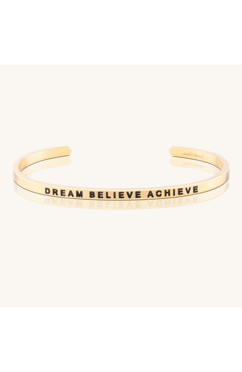 Mantra Dream Believe Achieve bracelet, Main, color, Yellow Gold