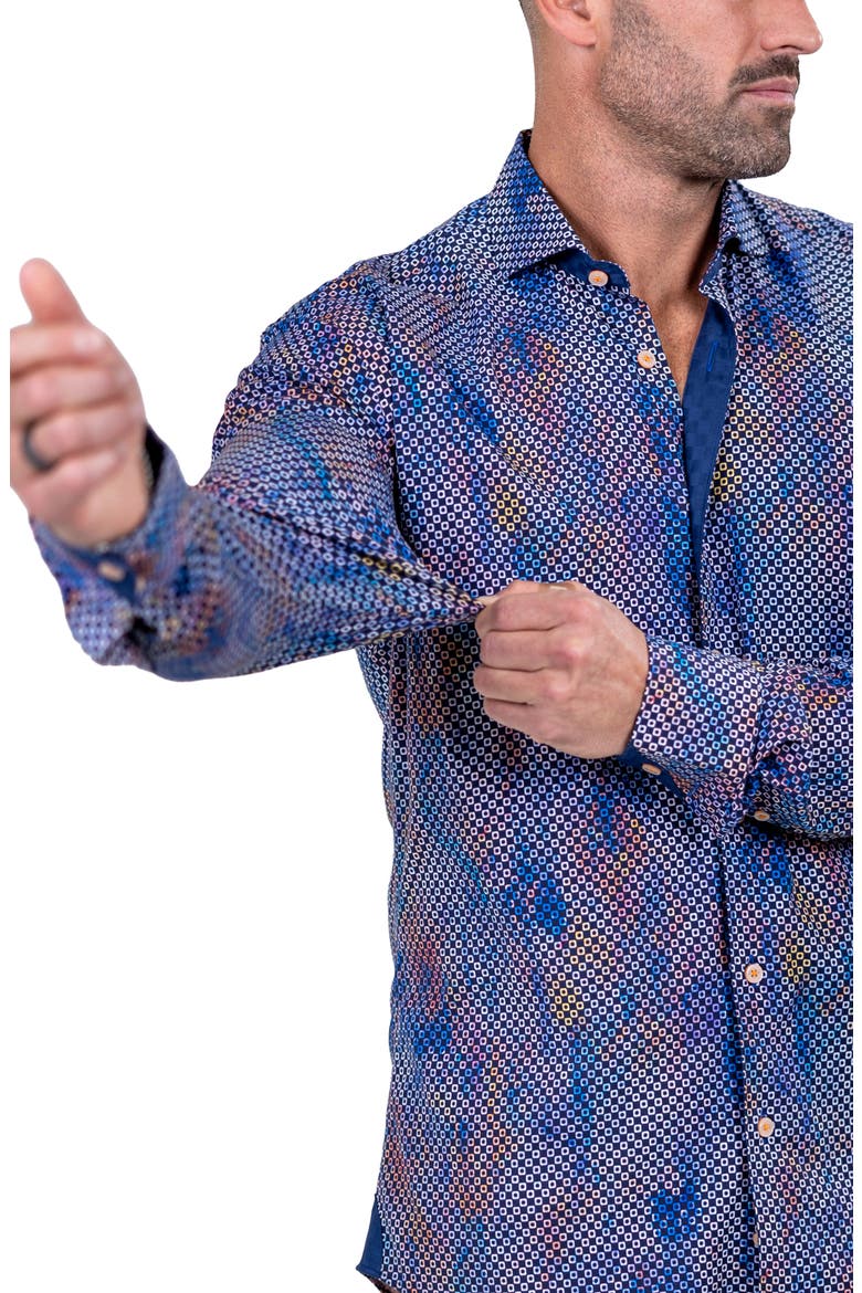 Einstein Marthyr0235 Blue Button-Up Shirt, Alternate, color, BLUE