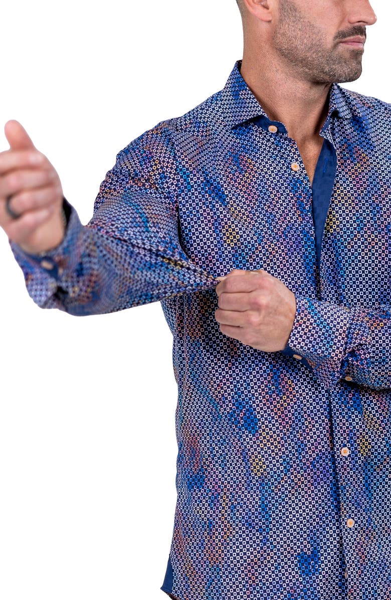 Maceoo Einstein Marthyr0235 Blue Button-Up Shirt, Alternate, color, Blue