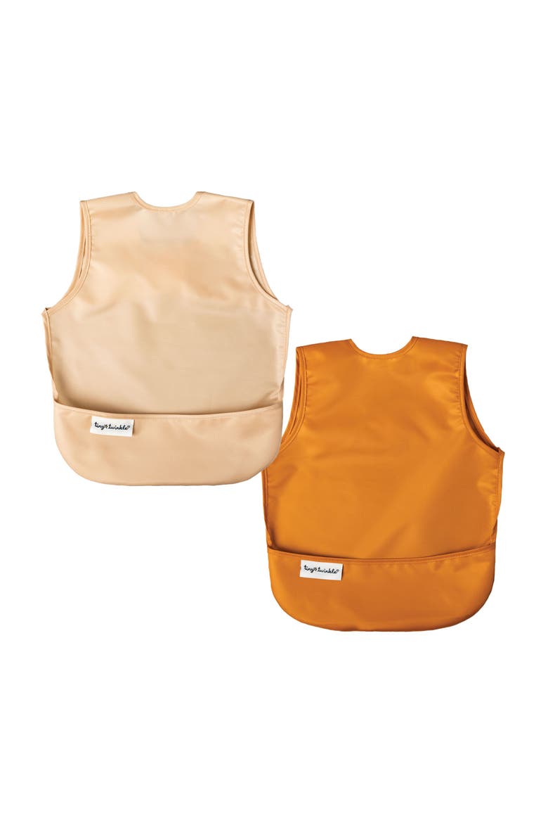 Mess-Proof and Tug-Proof Closure Apron Bib 2 Pack, Main, color, Sand Cinnamon