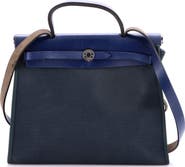 Pre-Owned Hermes Herbag Zip Leather and Toile 31