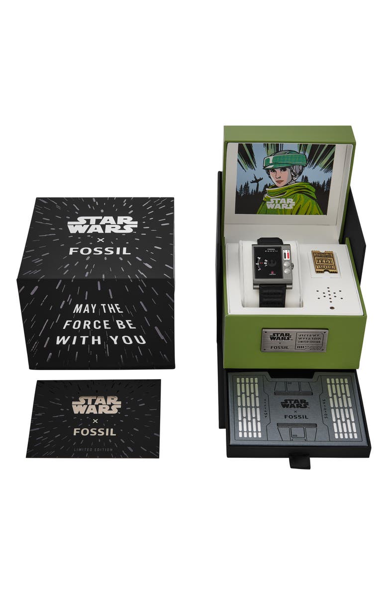 Fossil x Star Wars<sup>™</sup> Limited Edition Endor Leia Leather Strap Watch, 40mm, Alternate, color,
