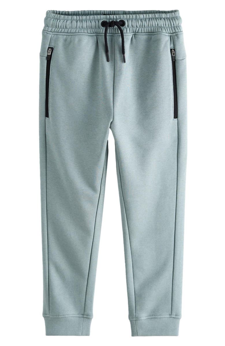 NEXT Kids' Zip Pocket Cotton Blend Joggers, Main, color, Mineral