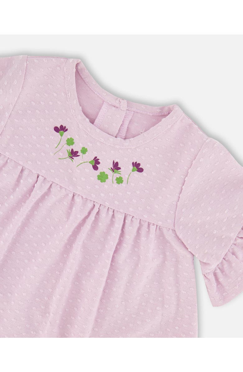 Deux par Deux Jersey Tunic and Cotton Capri Flowers Set, Alternate, color, Lavender And Green Flowers