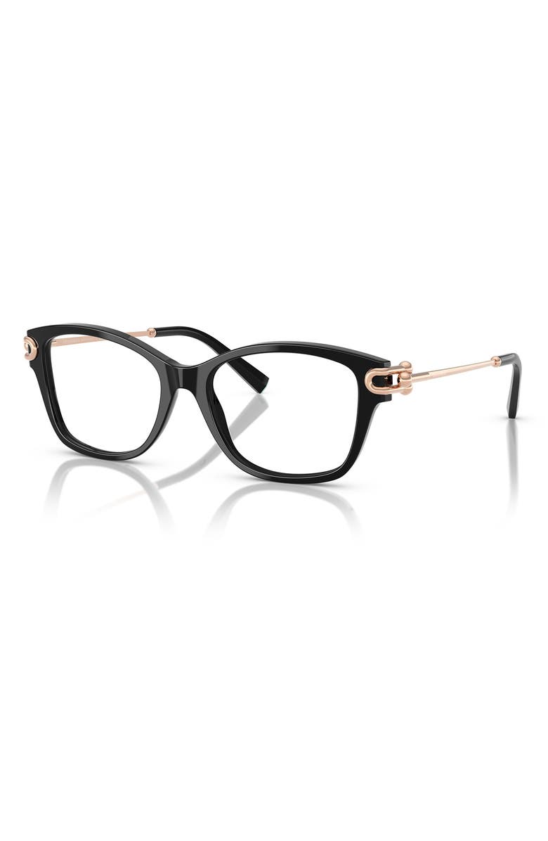 Tiffany & Co. 53mm Butterfly Optical Glasses, Alternate, color, Black / Demo Lens