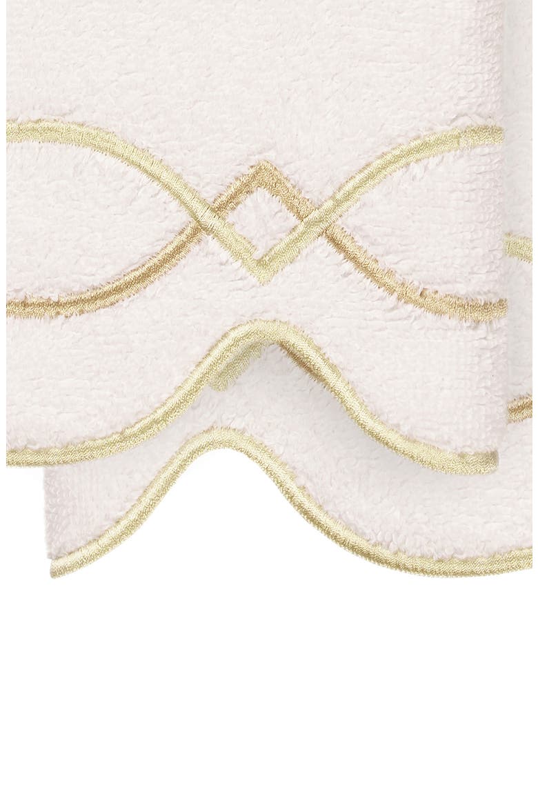 Diamond Chain Scallop Set of 2 Hand Towels, Alternate, color, WHITE/ BEIGE