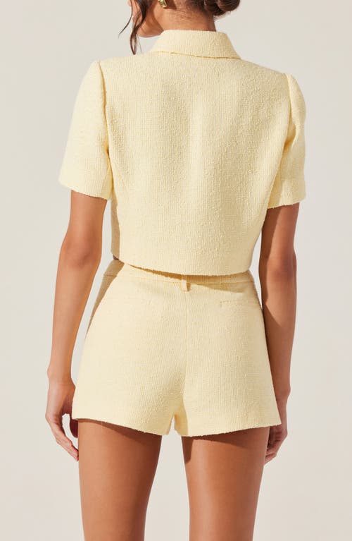 Astr The Label Eaton Tweed Shorts In Yellow