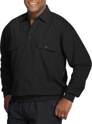 Harbor Bay by DXL Big & Tall Long-Sleeve Mesh Panel Banded-Hem Shirt