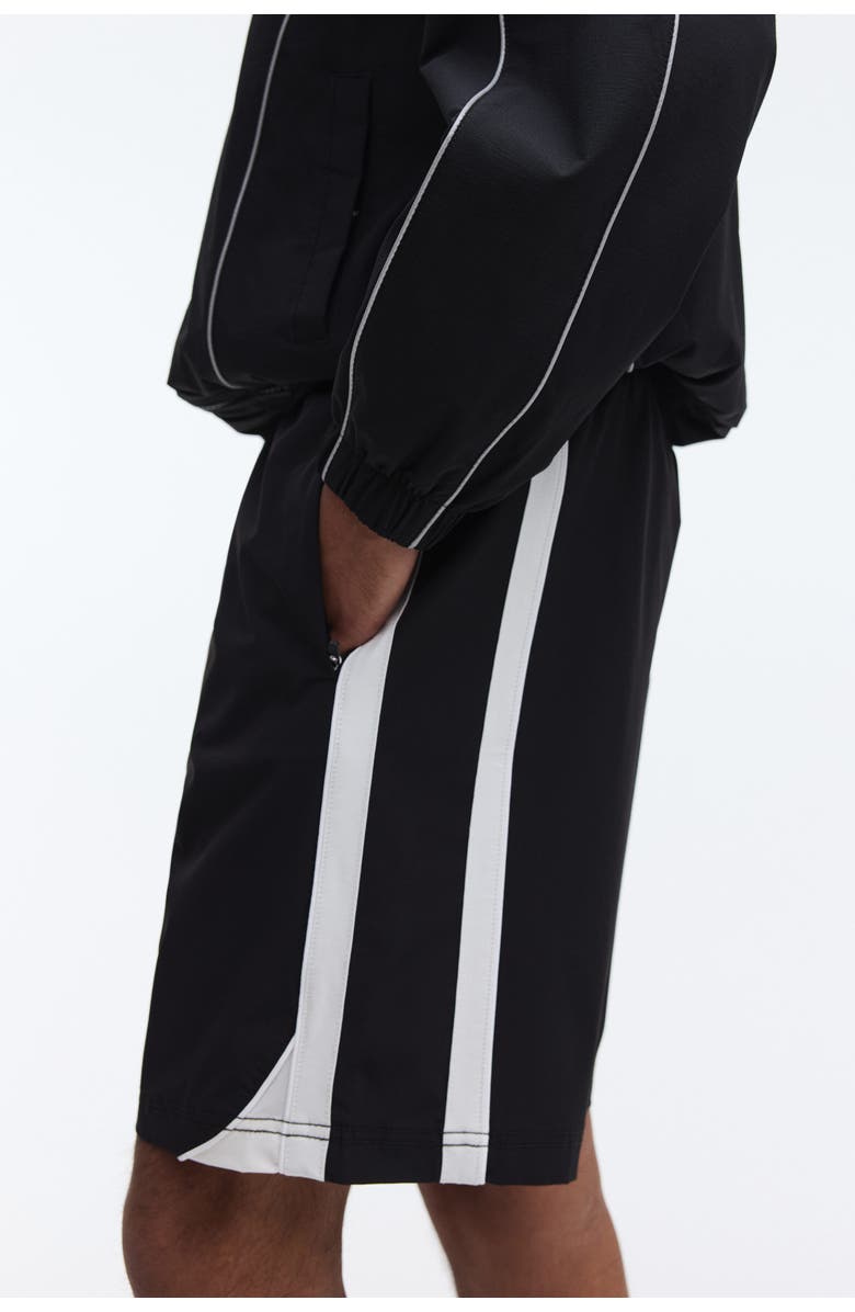 H&M Regular Fit Track Shorts, Alternate, color, Black/Color Block