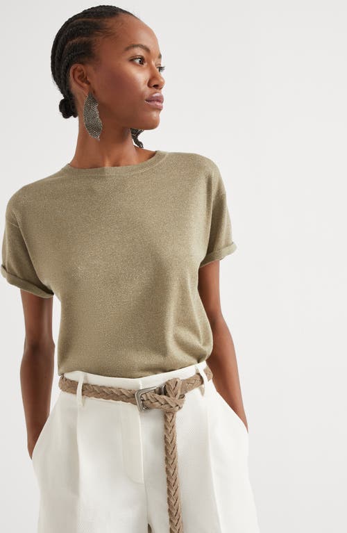 Brunello Cucinelli Cashmere And Silk Lightweight Sweater In Olive
