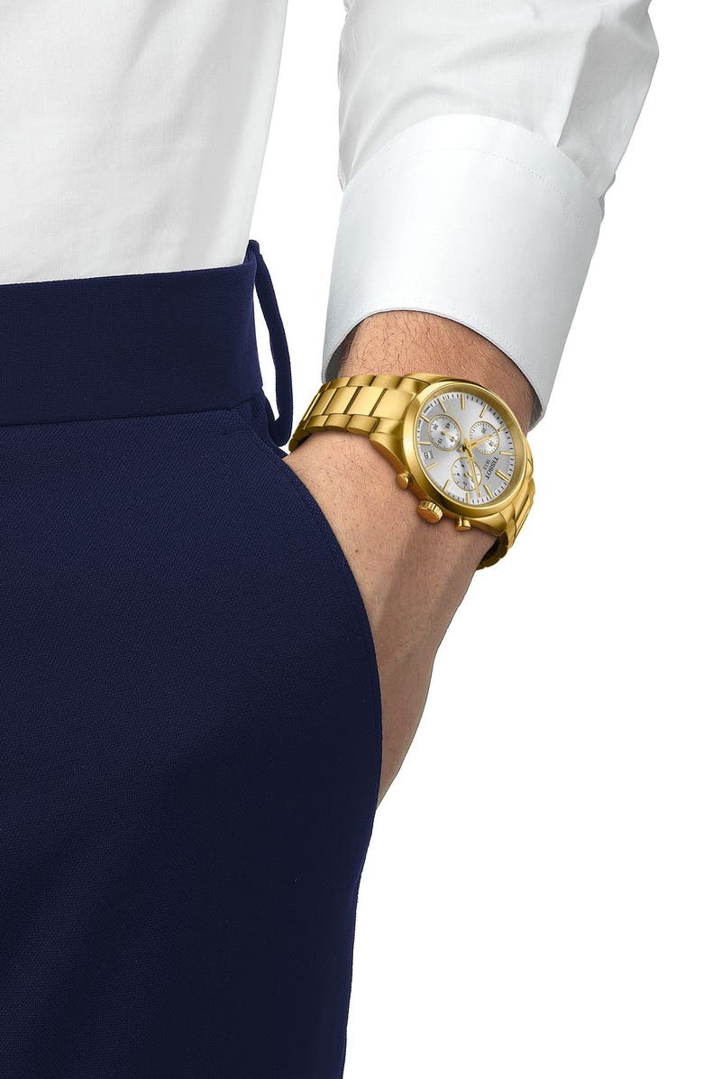 Tissot PR100 Chronograph Bracelet Watch, 40mm, Alternate, color, Gold