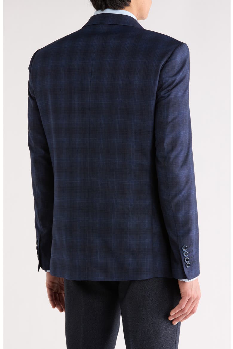Slim Fit Plaid Blazer, Alternate, color, NAVY