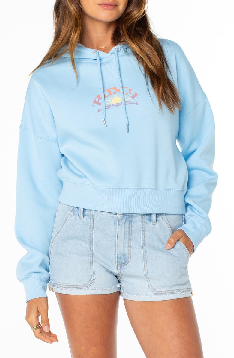 Roxy Breakwater Fleece Graphic Hoodie, Main, color, 