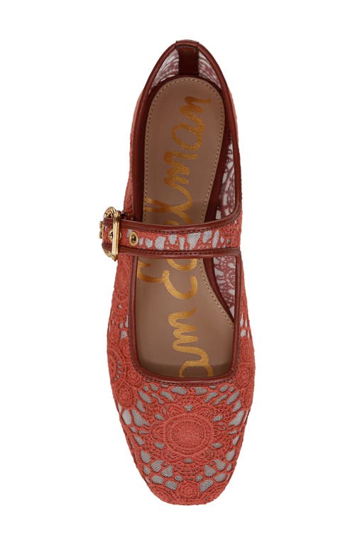 Sam Edelman Michaela Mesh Mary Jane Flat In Warm Sienna
