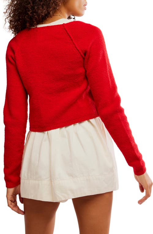 Free People Sydney Shrunken Cardi In Atlas Red In Red