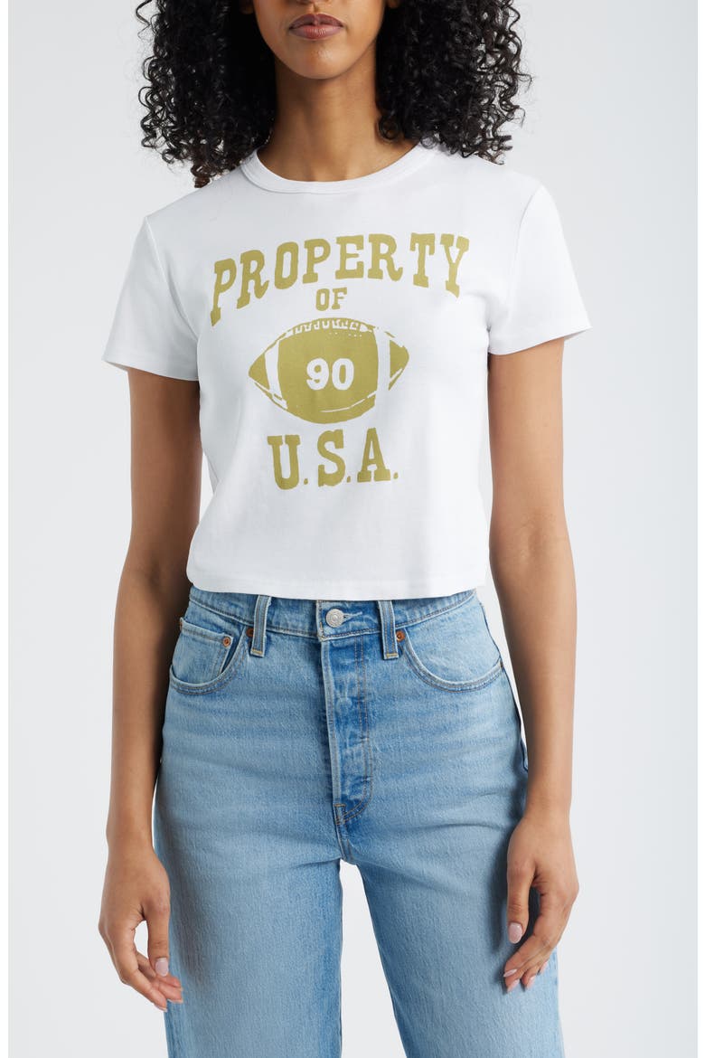 Property of U.S.A. Cotton Graphic Baby Tee, Main, color, WHITE