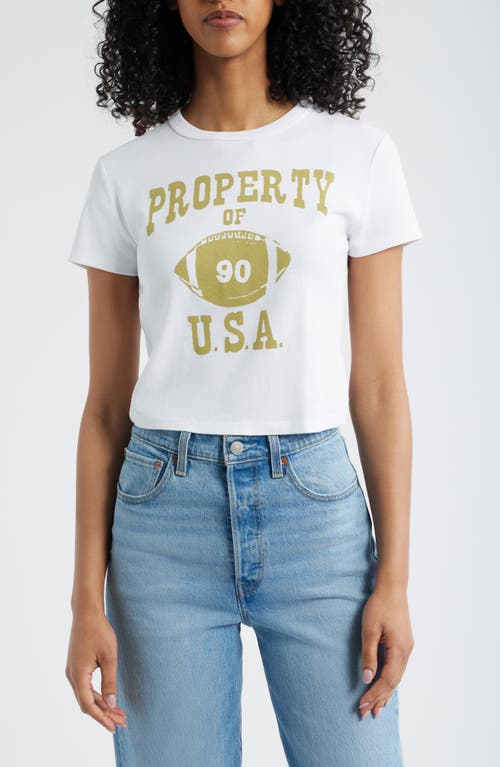 Junk Food Property Of U.s.a. Cotton Graphic Baby Tee In White