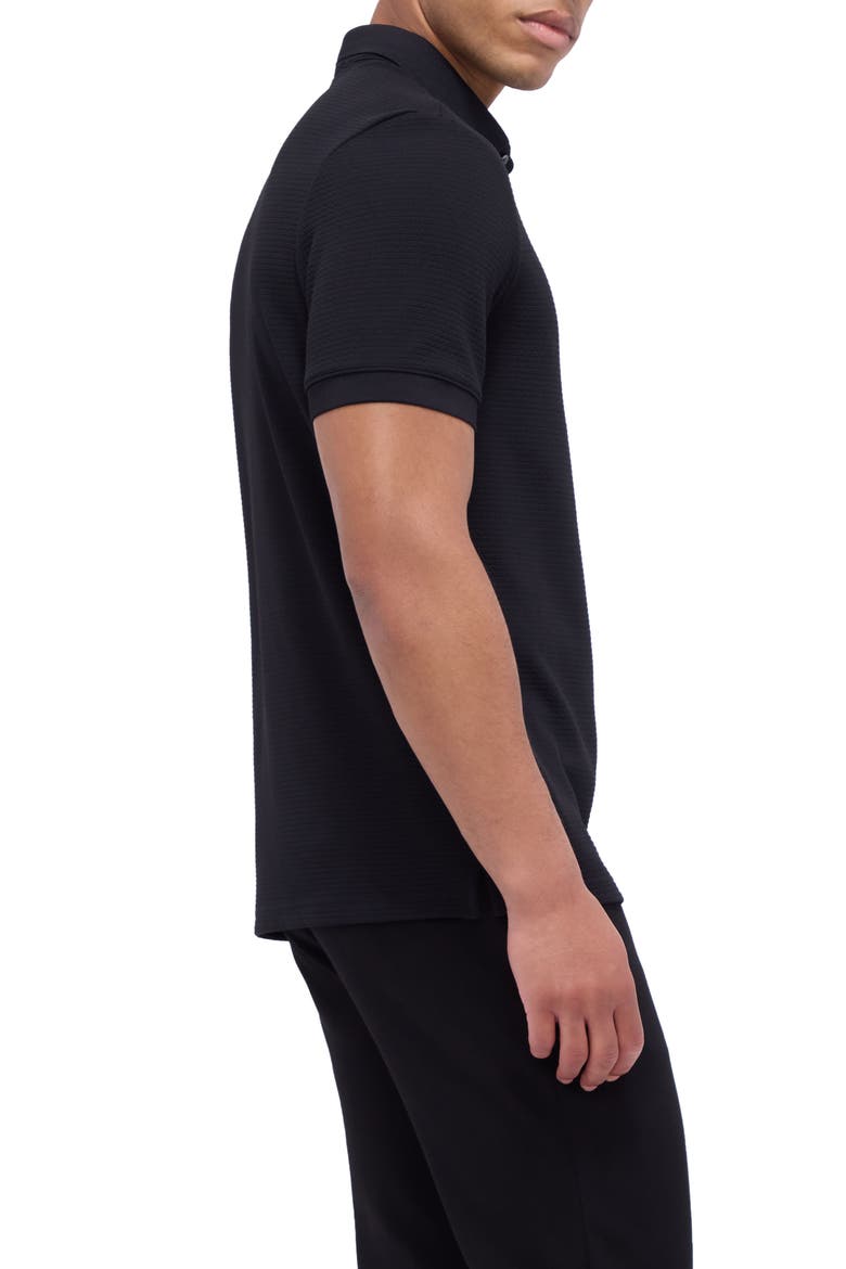 Textured Polo, Alternate, color, BLACK