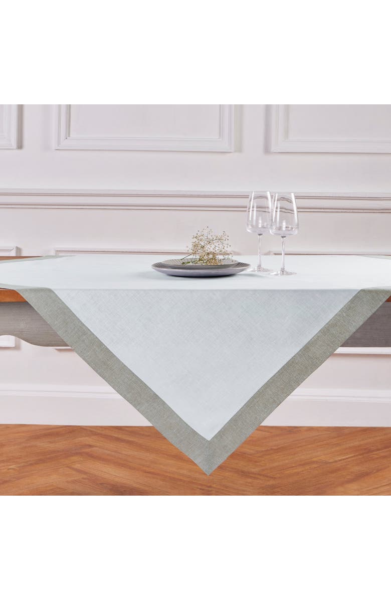 Solino Home Linen Table Throw - Festive Edge, 52" x 52", 52" x 52", Main, color, 