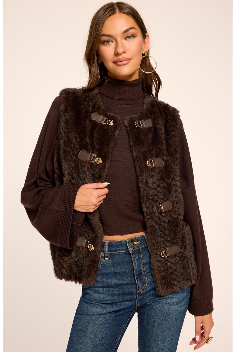 Minnie Faux Fur Vest, Alternate, color, HERITAGE BROWN
