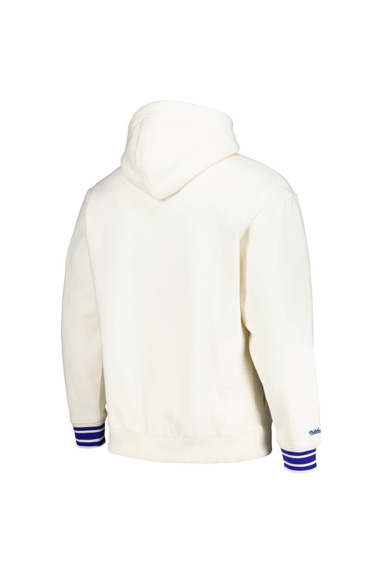 Men's Mitchell & Ness Cream Golden State Warriors Chainstitch Felt Pullover Hoodie, Alternate, color, Cream