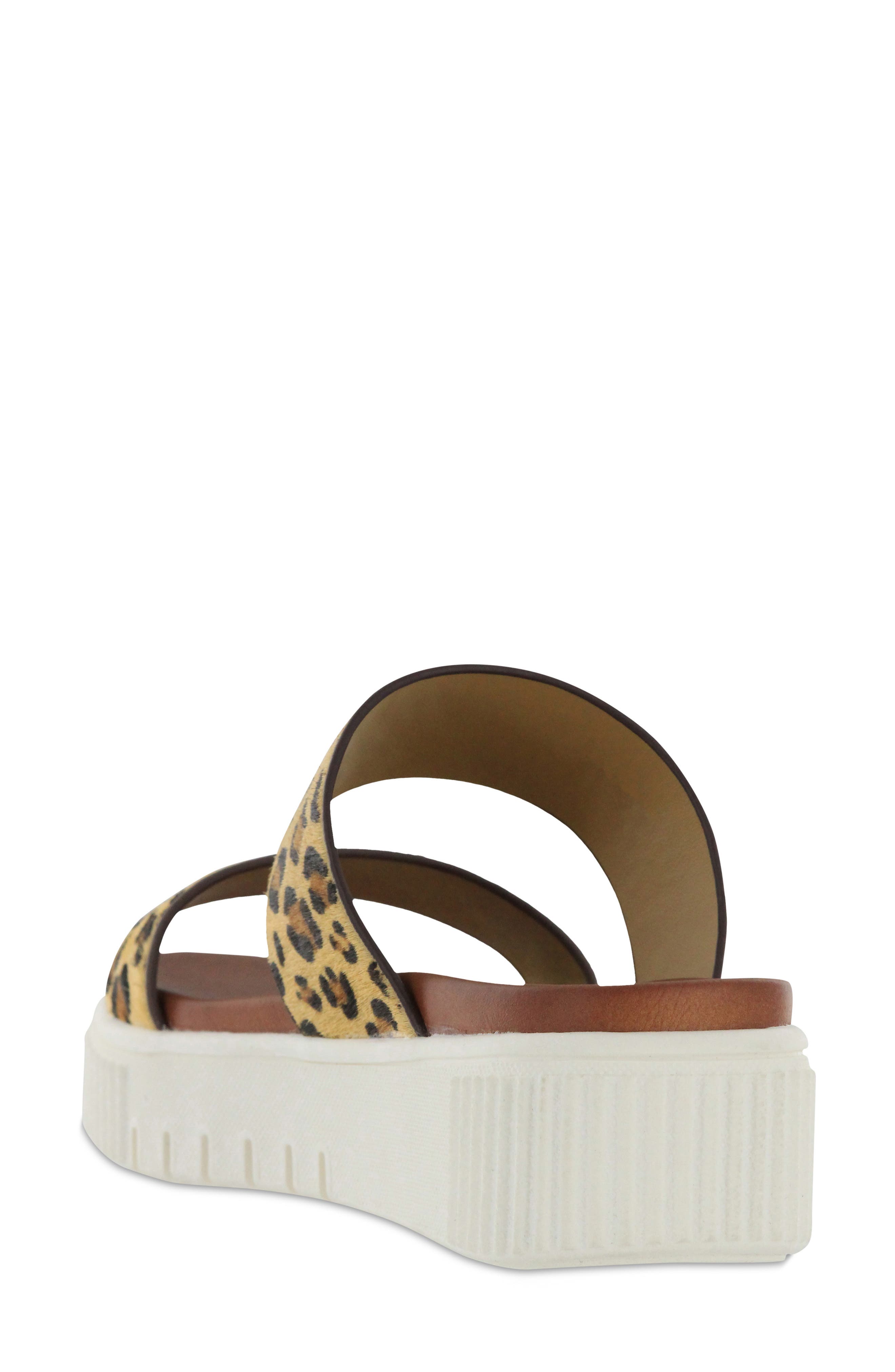 Jordi Platform Genuine Calf Hair Slide Sandal, Alternate, color, LEOPARD PRINT CALF HAIR