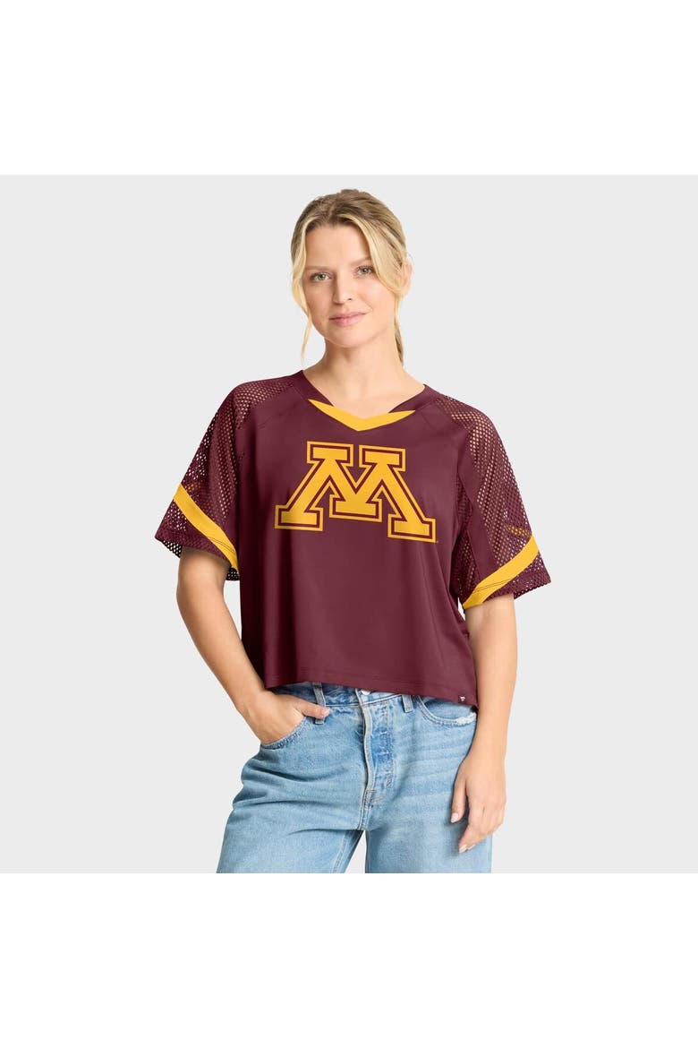 Women's Fanatics Maroon Minnesota Golden Gophers Oversized Raglan V-Neck Fashion Jersey, Main, color, Maroon