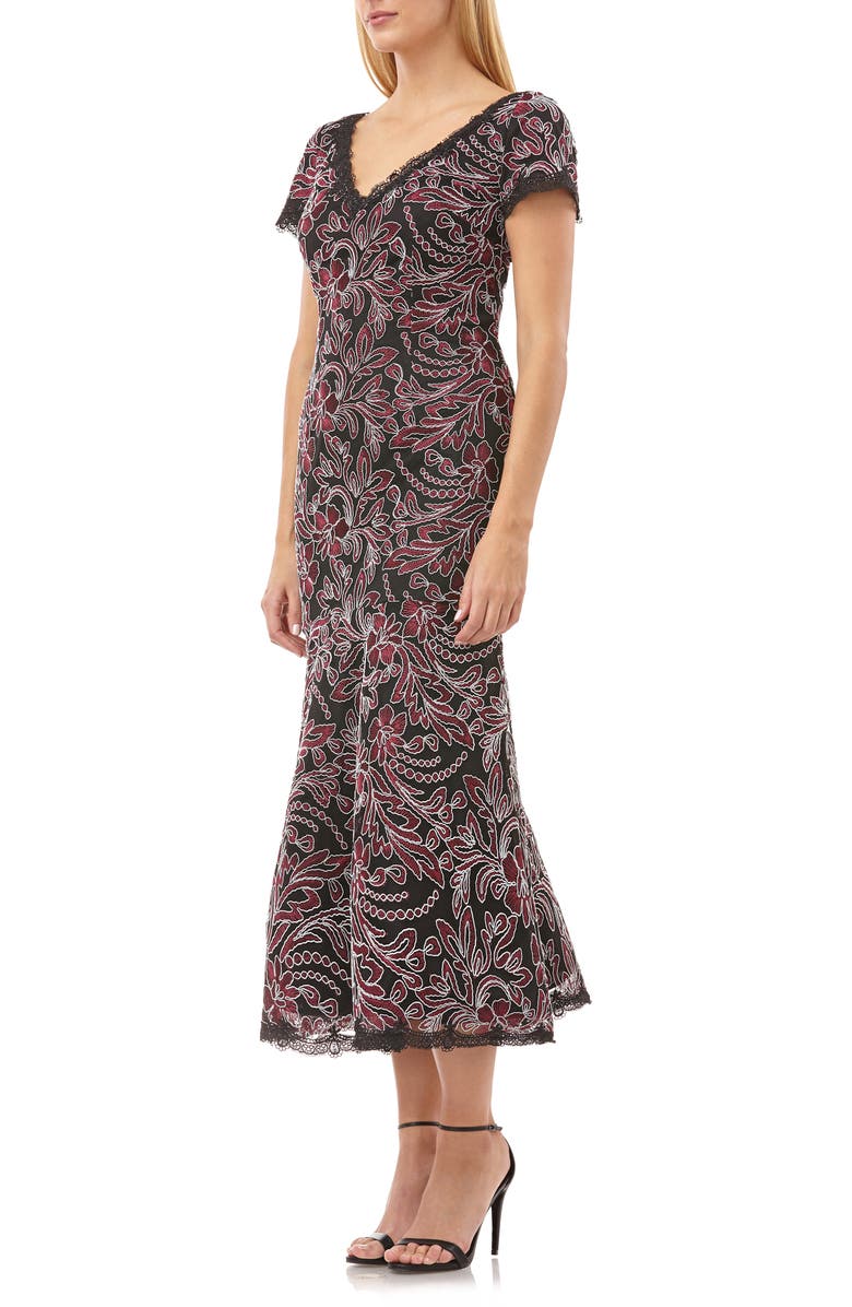 JS Collections Embroidered Mesh Dress, Alternate, color, 