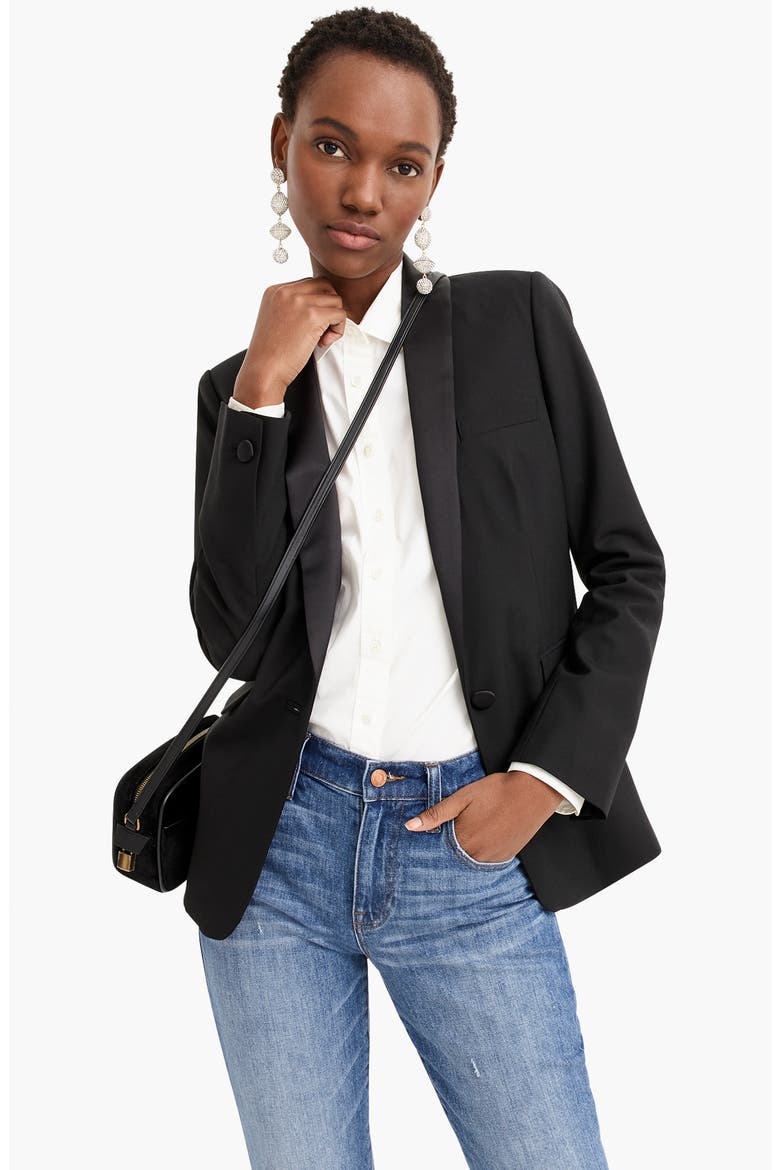 Tuxedo Blazer, Alternate, color, BLACK
