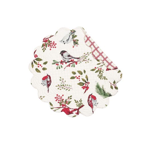 C & F Home C&f Home Sprig Birds Round Placemats Set Of 6, 17" In Multi