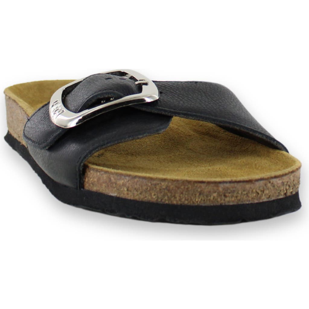 Naot Maryland Slide Sandal In Black Soft Leather