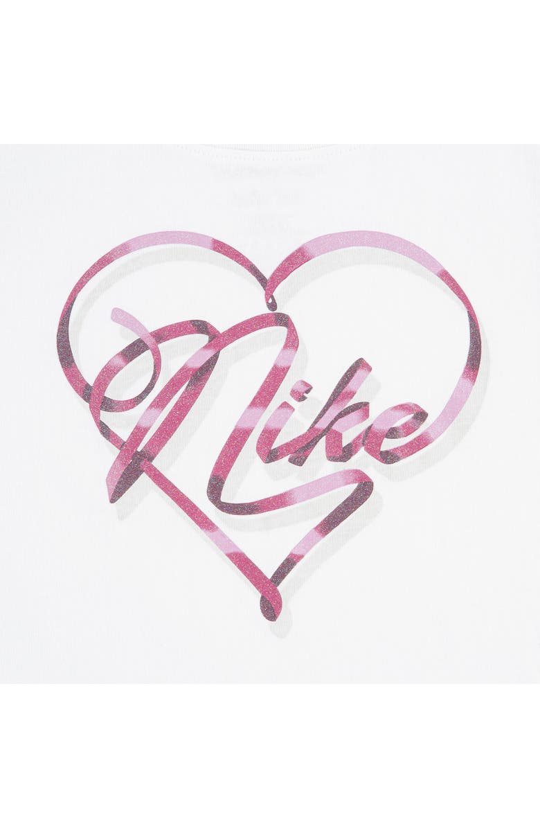 Nike Kids' Swoosh on Pointe Cotton Graphic T-shirt, Alternate, color, White