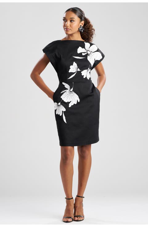 Cotton Chino Embroidered Mini Dress