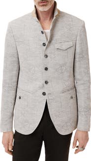 John Varvatos Ollie Cotton & Linen Blend Jacquard High Button Jacket