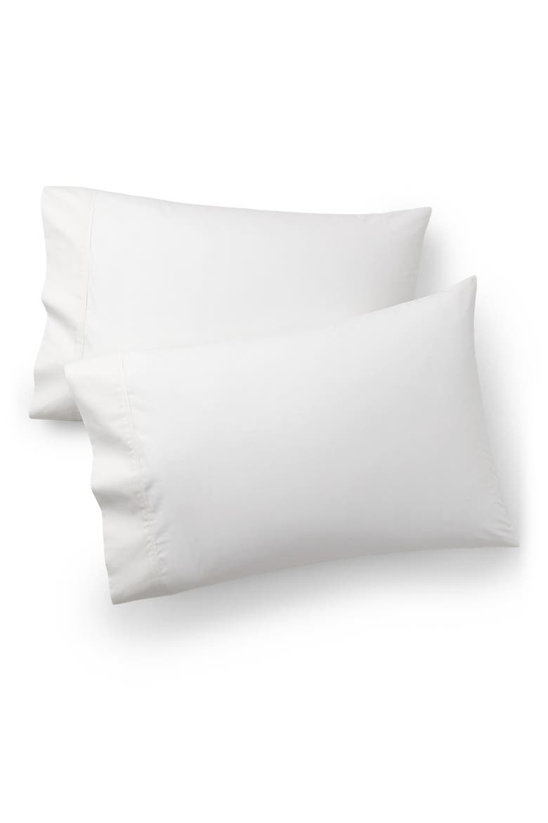 Set of 2 624 Thread Count Organic Cotton Percale Pillowcases, Alternate, color, TUXEDO WHITE